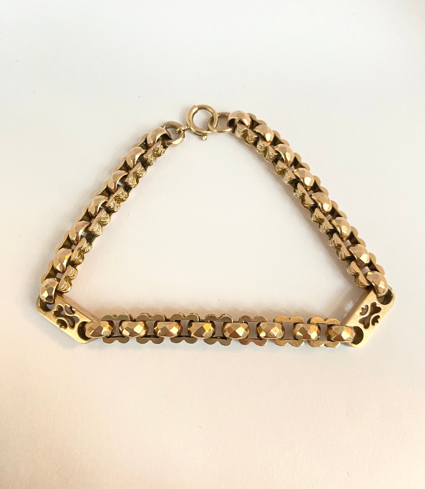 Antique, 7 inch, 9ct Gold, Fancy Link, Roller Ball Bracelet (13.53g)