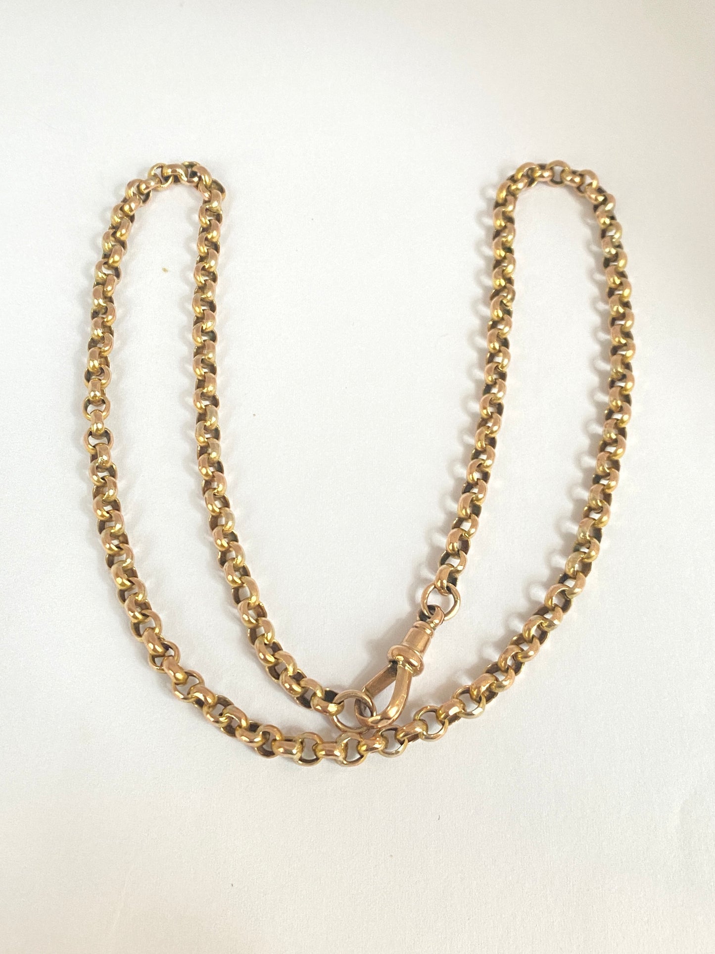 18in, 9ct Gold Antique Belcher Chain (13.63g)