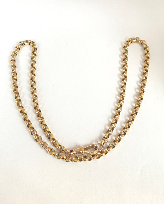 18in, 9ct Gold Antique Belcher Chain (13.63g)