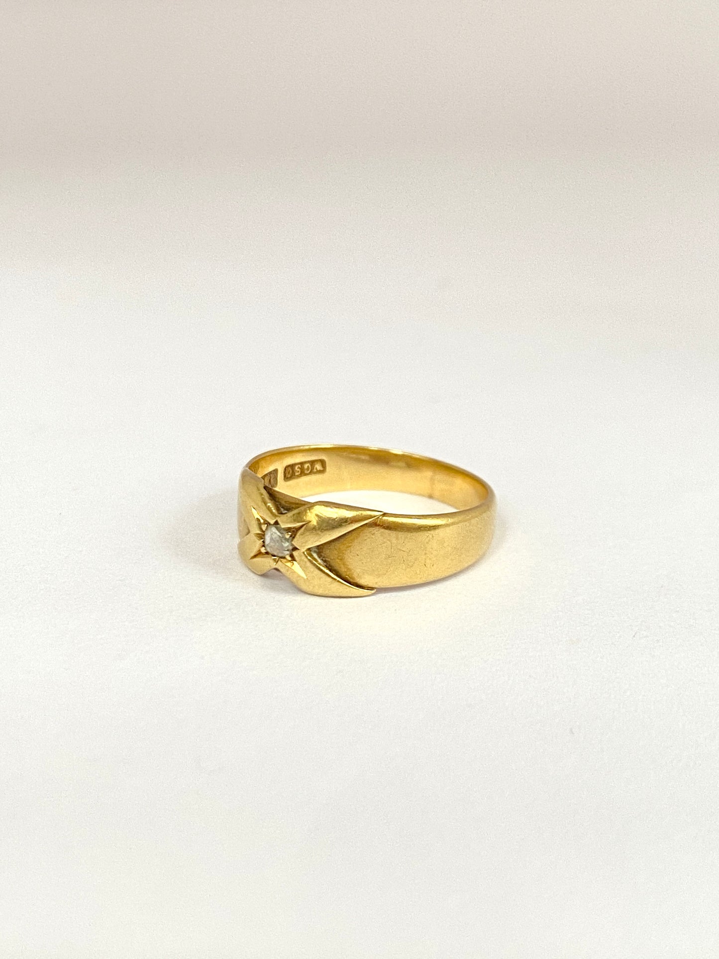 18ct Gold, Antique Diamond Keepers (Kiss) Ring