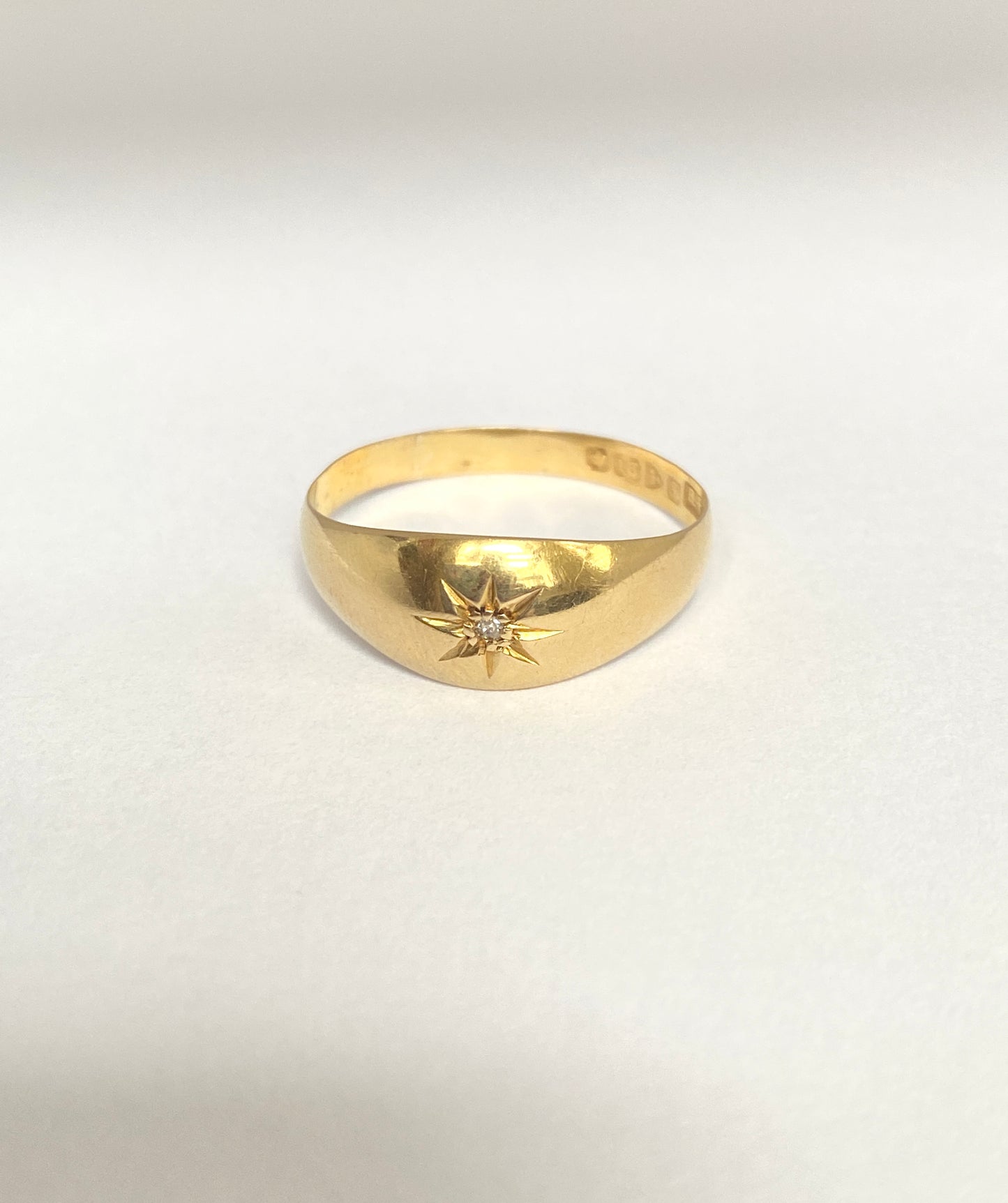 Reserved 18ct Gold, Antique, Edwardian, Starburst Solitaire Ring, Hallmarked 18ct Gold, Chester and 1906