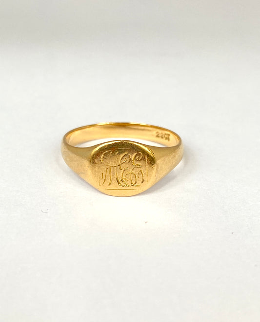 Antique, 22ct Gold Signet Ring (3.35g) Hallmarked 22ct Gold