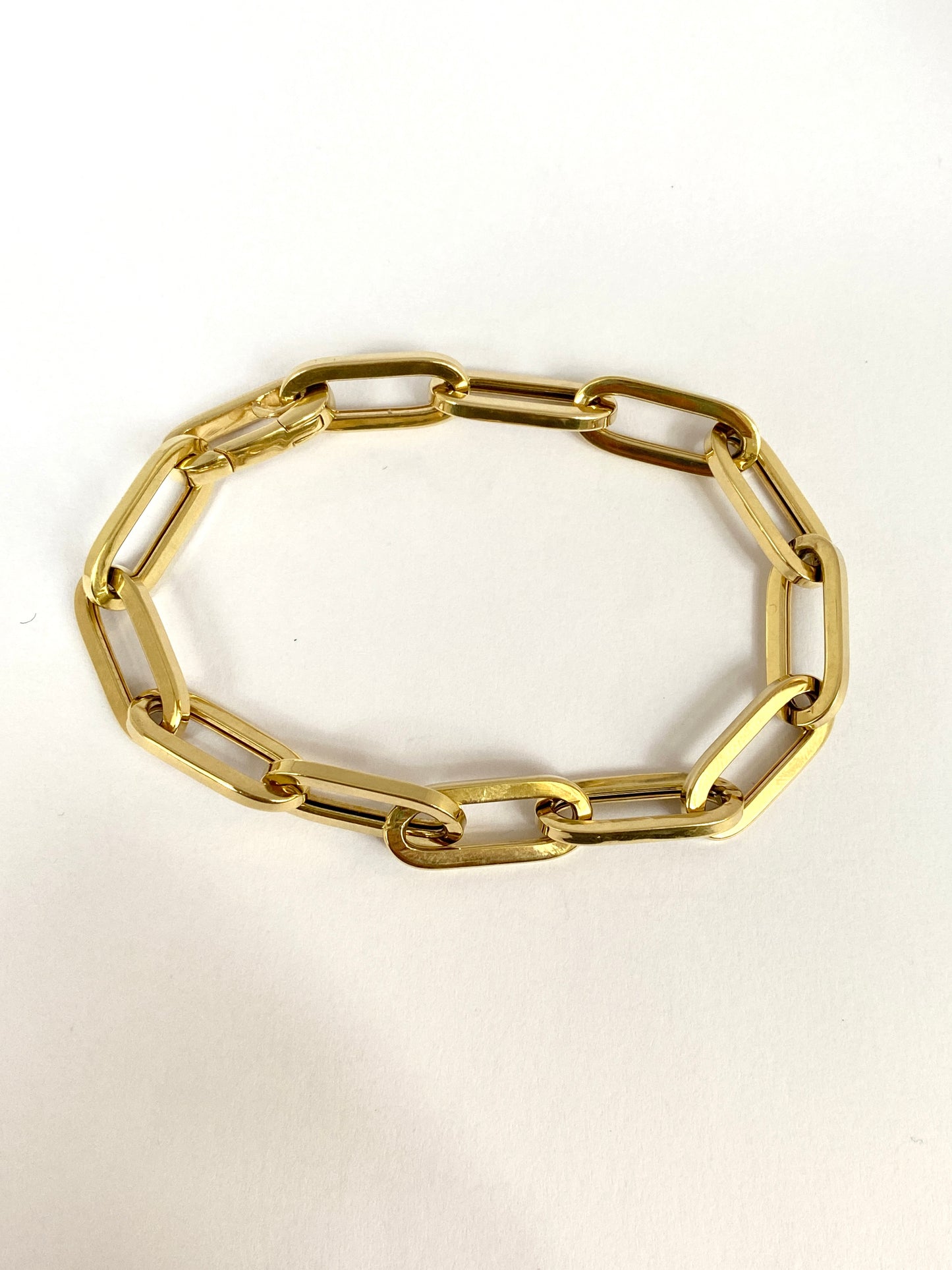 Vintage 9ct Gold Paperclip Bracelet with hidden clasp (7 inches)