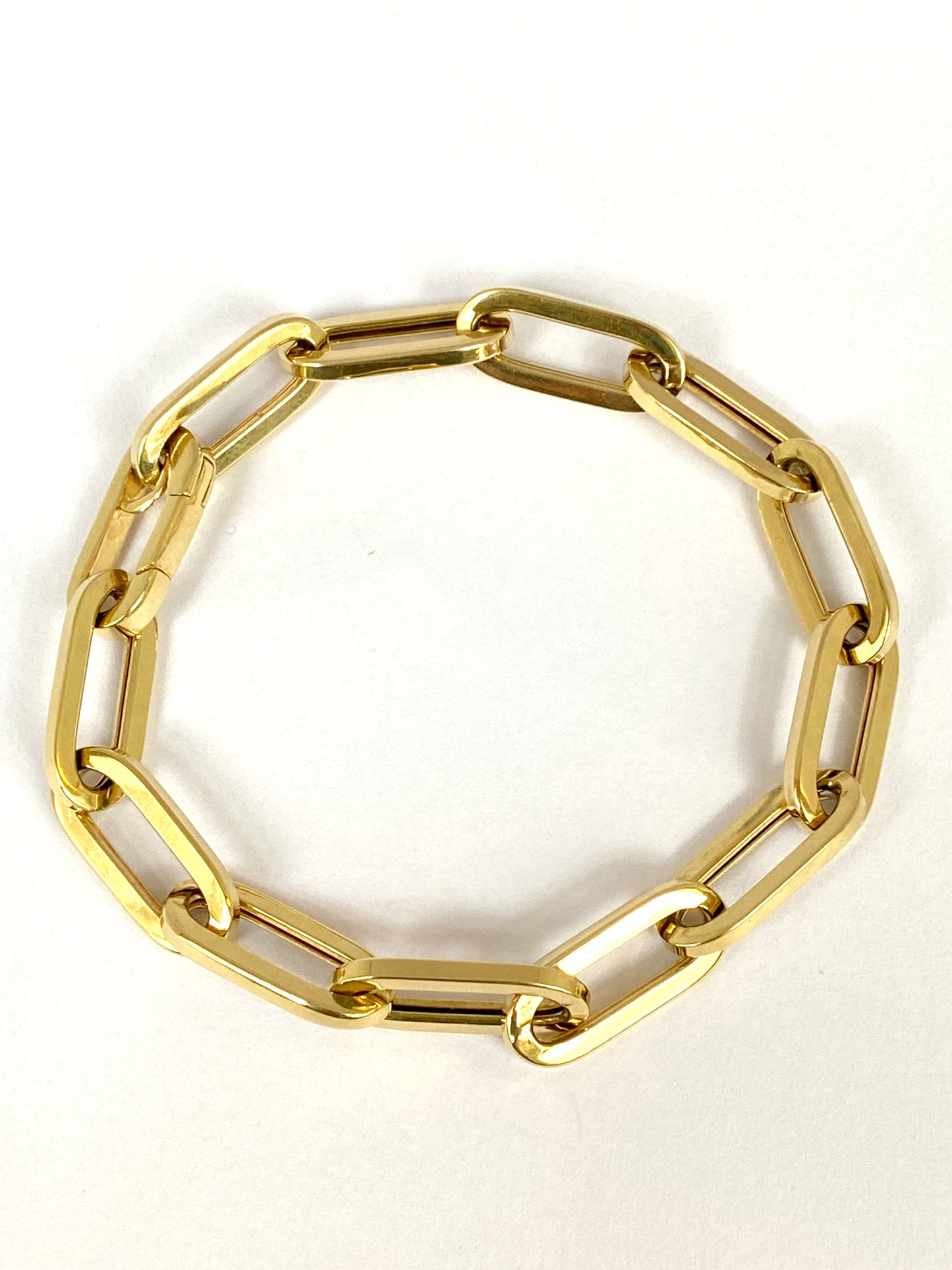 Vintage 9ct Gold Paperclip Bracelet with hidden clasp (7 inches)