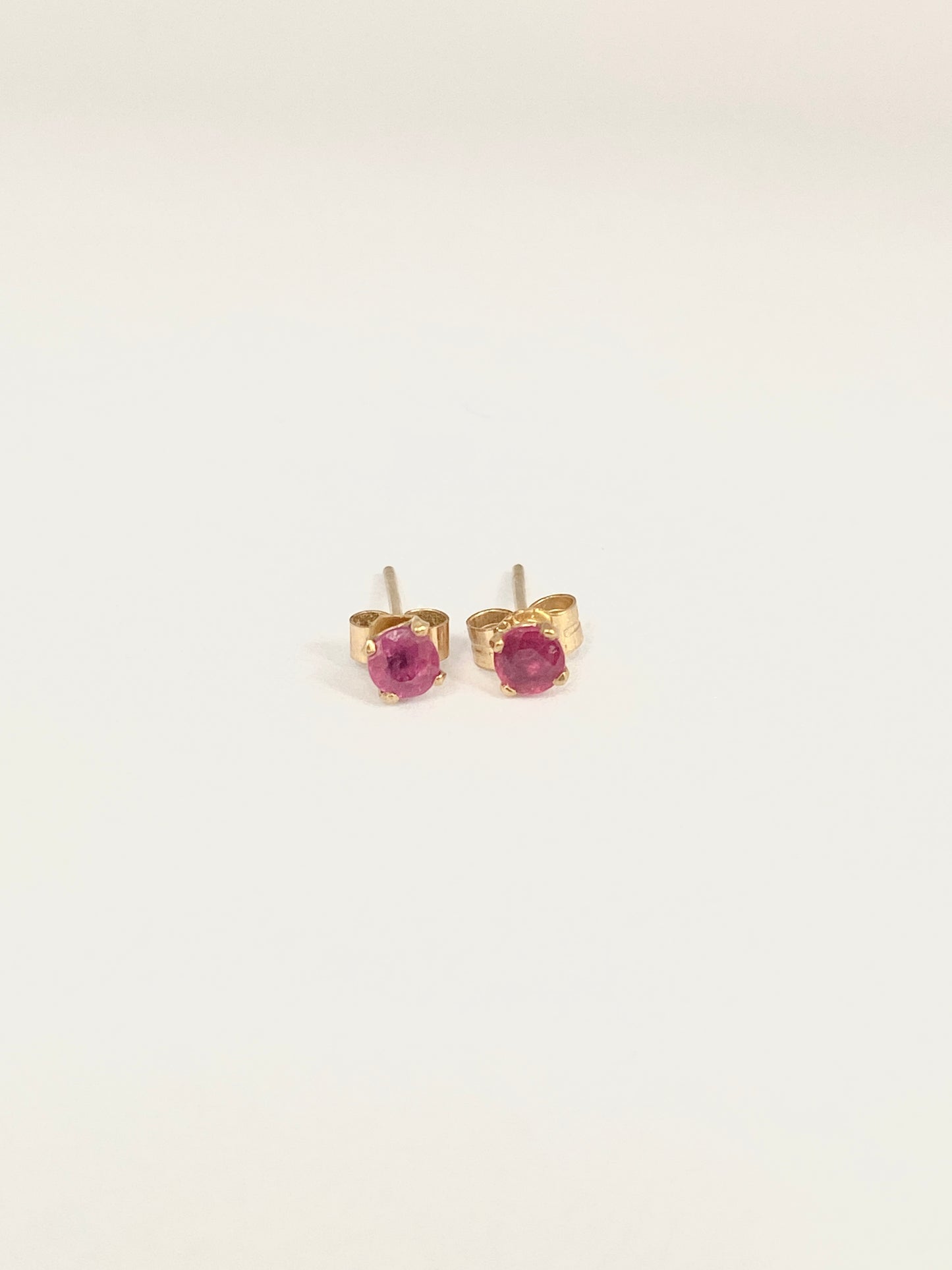 Vintage, 9ct Gold Ruby Stud Earrings