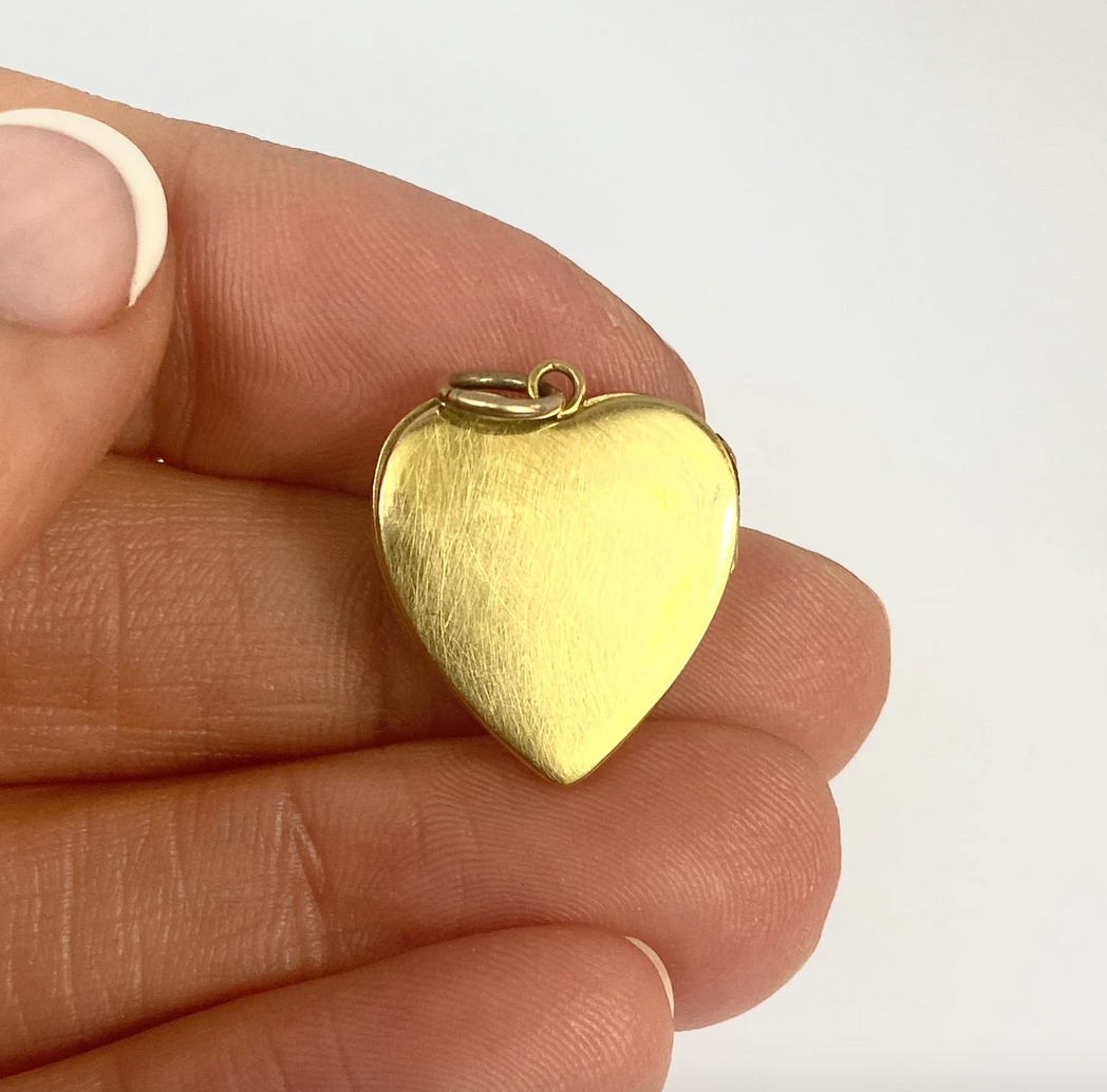 Vintage, 18ct Gold, Starburst Turquoise Heart Locket